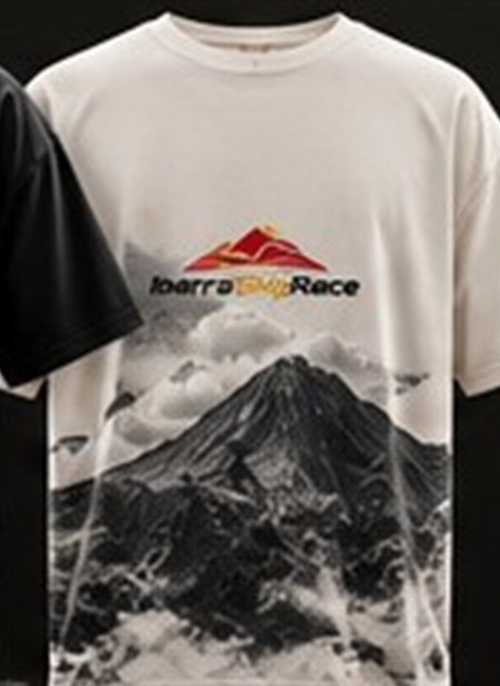 Camiseta lifestyle blanca con ilustración del volcán